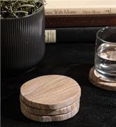 Cork & Mill Absorbent Coasters Set of 6 - Water Absorbing Sandstone Coasters for Drinks - Perfect...