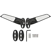 Qiilu Motorcycle Rearview Mirrors, 2pcs Motorcycle Side Mirror Wind Wing Mirror Multi Angle Adjus...