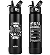 Father’s Day Gift, 24oz Insulated Stainless Steel Water Bottle with Straw Lid, Gifts for Father, ...