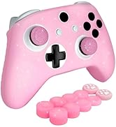 HLRAO Pink Glitter Anti-Slip Protective Silicone Cover Skin Grips Compatible with Xbox ONE S/X Co...