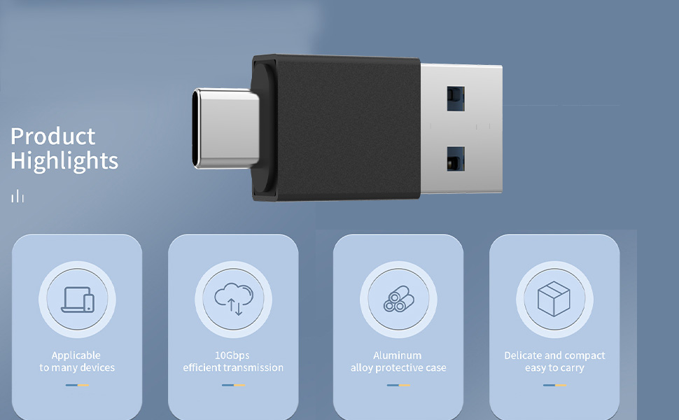 VAKS USB C to USB 3.0 Adapter (4 Pack) , Type C Male to USB 3.0 Male Converter