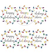 Happy Holidays Stickers,Lights Happy Holiday Stickers,120 Pieces 2 Inch Holidays Design Stickers ...