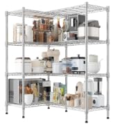 Homdox Heavy Duty Storage Shelves, 4 Tier Wire Shelving Unit, Adjustable Metal Shelves for Storag...
