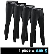 HOPLYNN 4 Pack Youth Boy’s Compression Pants Leggings Tights Athletic Base Layer Under Pants Gear...