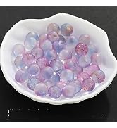 Zhuluck 10 Pcs Purple Glass Marbles Luminous Glass Ball Colorful Glass Marbles Decor Vase Filler ...