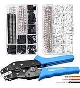 Taiss Dupont Crimping Tool Kit Ratcheting Wire Crimper with 2.54mm 600PCS Dupont Connectors and 5...
