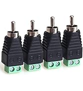 MOBOREST RCA Cable Audio Adapter, Phono Male to AV Screw Terminal Audio Speaker Wire Connector (S...