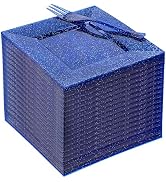 DaYammi 200Pcs Blue Dessert Plates with Forks- Small Disposable Dessert Plates- Serve 100 Guests ...