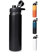Fijinhom 24 oz Insulated Water Bottle with Handle, 304 Stainless Steel Water Bottles with Wide Mo...