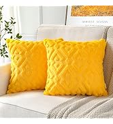 Artscope Pack of 2 Soft Plush Short Wool Velvet Decorative Fall Throw Pillow Covers Luxury Style ...