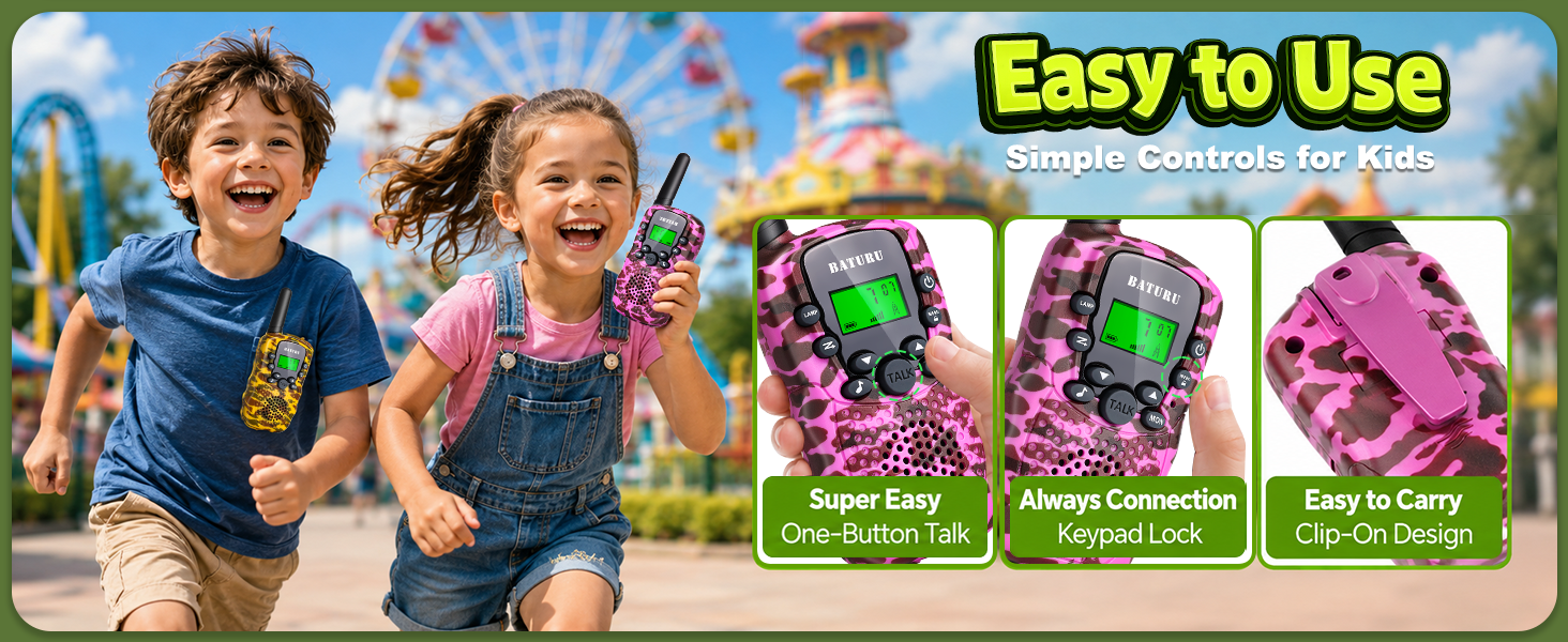 Walkie Talkies for Kids 4 Pack Outdoor Toys Games for Boys Girls 3