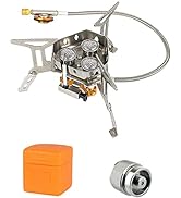 DZRZVD Windproof Portable Backpacking Stove Burner,Piezo Ignition,Stove Adapter,Safe pipeline,Hig...