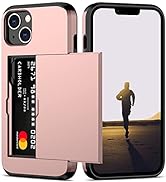 Nvollnoe for iPhone 13 Case with Card Holder Heavy Duty Protective Dual Layer Shockproof Hidden C...