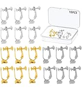 Srzllxfc 18 Pcs Adjustable Clip-on Earring Converters for Non-Pierced Ears, Convert Pierced Earri...