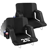 JTSIOV Stadium Seats with Back Support, 25" Extra Wide Bleacher Chairs with Back and Cushion, 3D ...