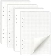 EUSOAR Graph Paper Loose Leaf, A5 5.5"x8.3" 6 Hole Binder Punched Graphing Grid Paper Planner Ins...