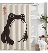 De-Mediocre Linen Unimpressed Frog Shower Curtain Cute for Bathroom Bathtub Heavy Duty 230GSM Tex...