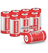 PKNOVA CR123A Battery, 8 Count, CR123A Lithium Batteries, Full Powered 3 Volt 123 Batteries for H...