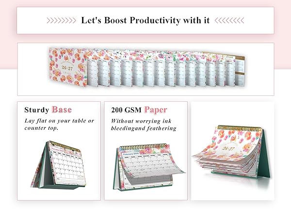 desk calendar 2026 standing flip desk calendar 2026-2027 calendar desktop calendar 2026 calendar