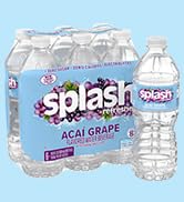 Splash Refresher Acai Grape Flavored Water, 16.9 Fl Oz, Plastic Bottle Pack of 6