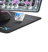 Typewriter Mechanical Gaming Keyboard with Mouse, Metal Panel Retro Keyboard with Round Keycap Bl...