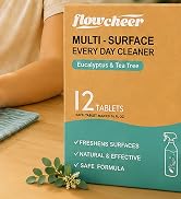 flowcheer Multi Surface Cleaner Refills -12 Pack All Purpose Cleaning Refill Tablet-Makes 192 fl ...