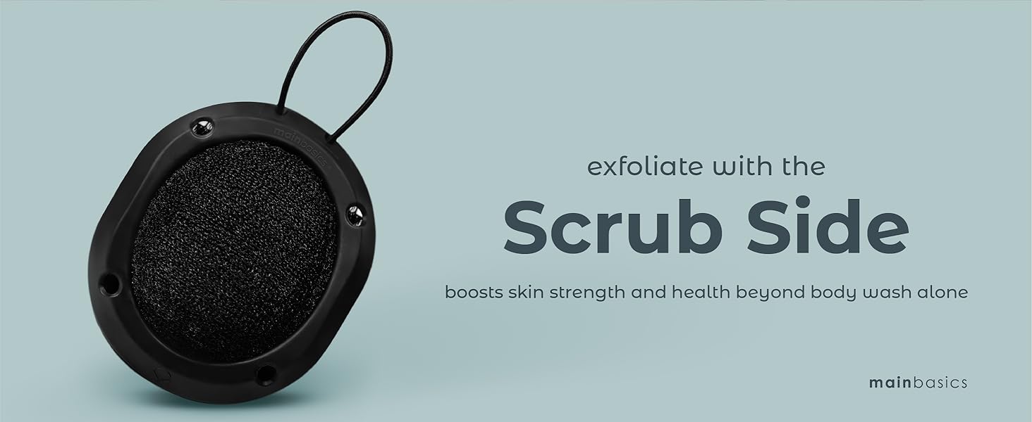 exfoliate with the scrub side loofah for men