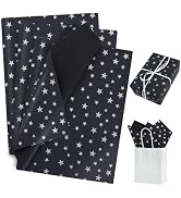 BEISHIDA Black and Silver Star Tissue Paper Bulk,Wrapping Tissue Paper for Gift Bags, 14 x 20 Inc...
