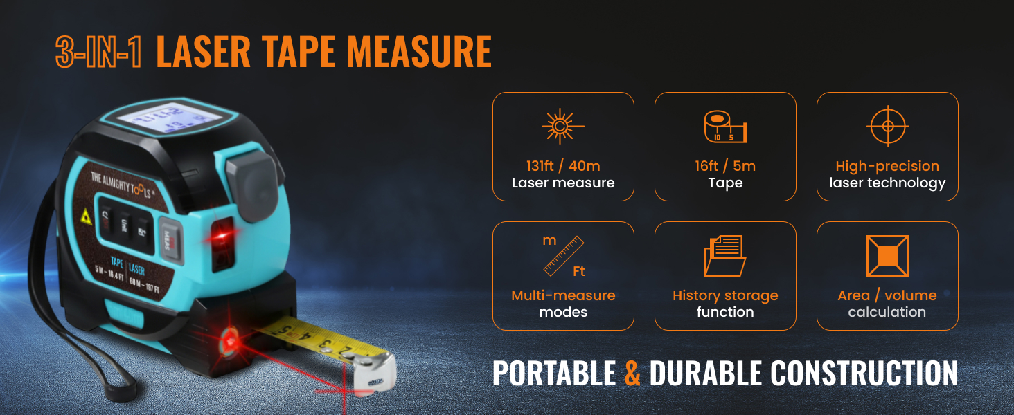 3-IN-1 LASER TAPE MEASURE