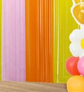 Groovy Foil Fringe Curtains Backdrop Birthday Party Decorations