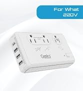 Ceptics Voltage Converter, 200W + 2000W, 4 USB Ports, 6 SWadAPt Plugs | QC 3.0 fast charging. 200...