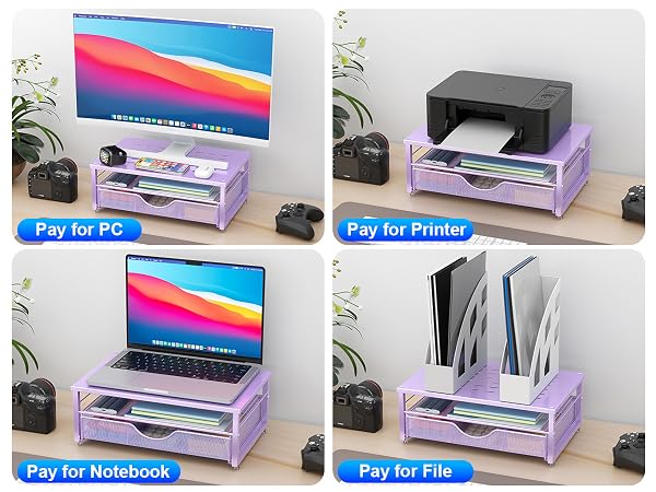 Purple monitor stand riser