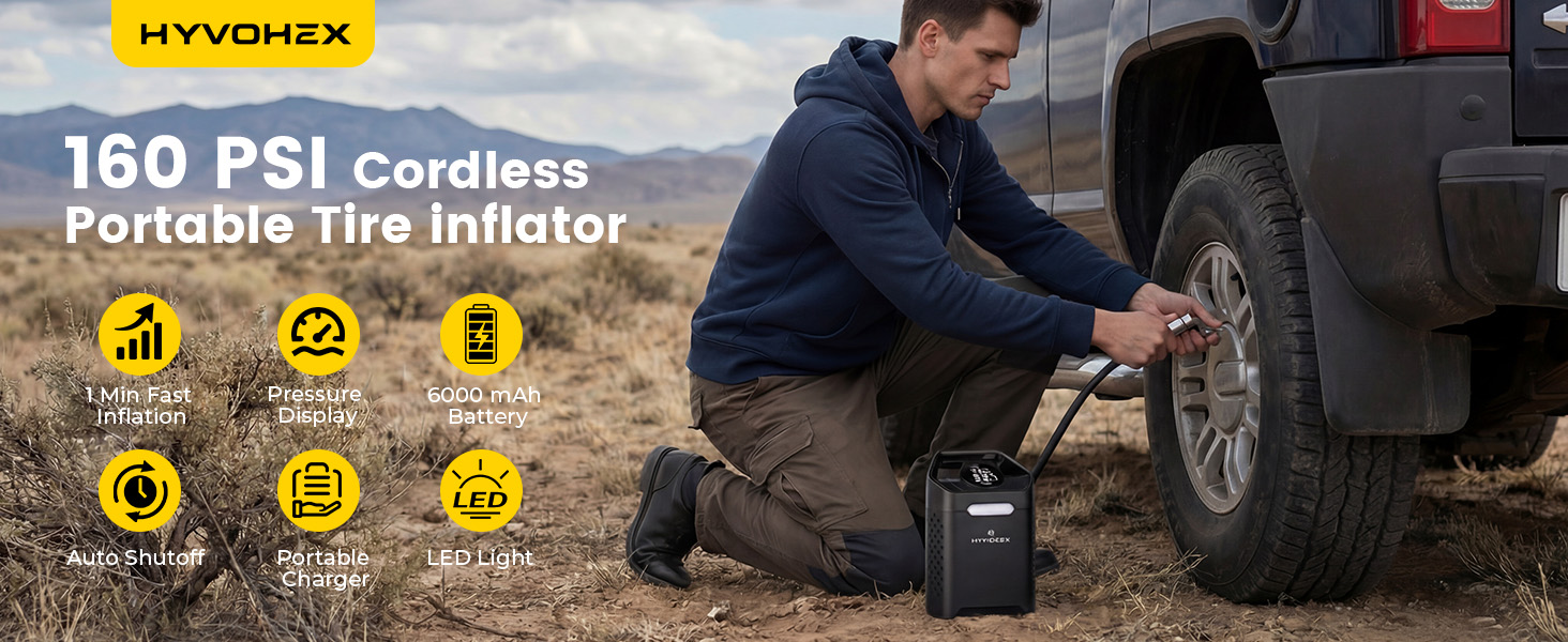 Cordless Portable Tire inflator