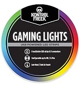 KontrolFreek Gaming Lights: LED Strip Lights, USB Powered with Controller, 3M Adhesive for TV, Co...