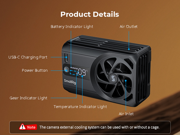 camera cooling fan with battery 5328