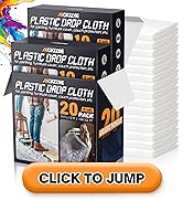 12 x 9 Ft Plastic Sheet Drop Cloths - Disposable Painter's Sheeting & Tarps for Painting, Waterpr...