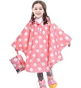 AIWUHE Kids Rain Poncho Cartoon Raincoat Jacket Cute Rain Coat Toddler Boys Girls Rain Cape Light...