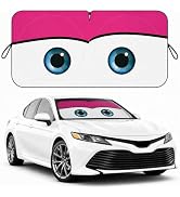Car Windshield Sun Shade, Universal Fit Midsized Sedan SUV, Cute Pink | 63 x 31.5" Windshield Cov...
