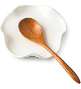 Miamolo Cute Spoon Rest for Stove Top, Ceramic Spoon Holder for Kitchen Counter, 5.3 Inches Coffe...