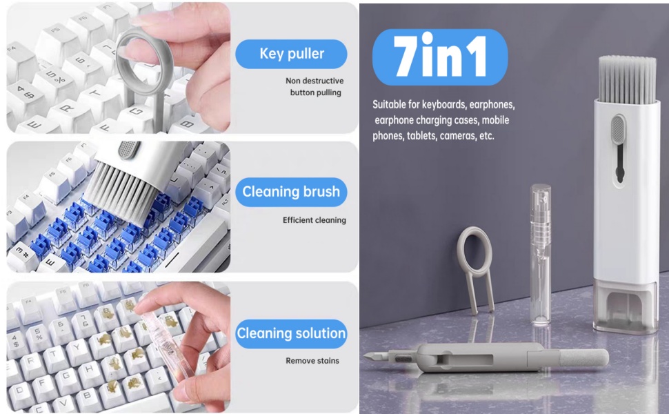 7 in 1 Laptop Cleaning Kit Keyboard Cleaner,Computer Screen Cleaning Brush Tool