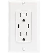 Baomain USB Outlet, Type C USB Wall Charger Outlet, Tamper Resistant Outlet, 4.8A 5VDC, 15A 120VA...