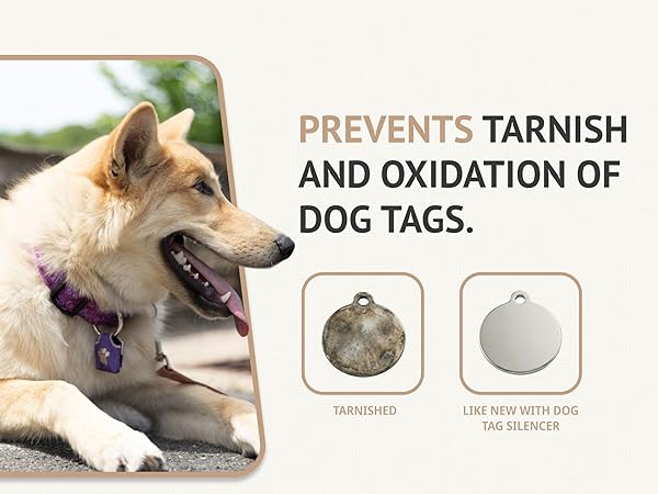 Fabric dog tag pouch that helps prevent tarnish and oxidation of metal tags