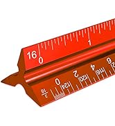 Architectural Scale Ruler, 12" Aluminum Architect Scale, Triangular Scale, Scale Ruler for Bluepr...