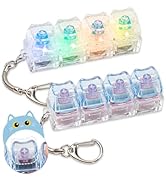 2 Pcs Keyboard Fidget Toy, Creamy & Clicky Fidget Clicker Keychain, Light Up and No Light Cute Ca...