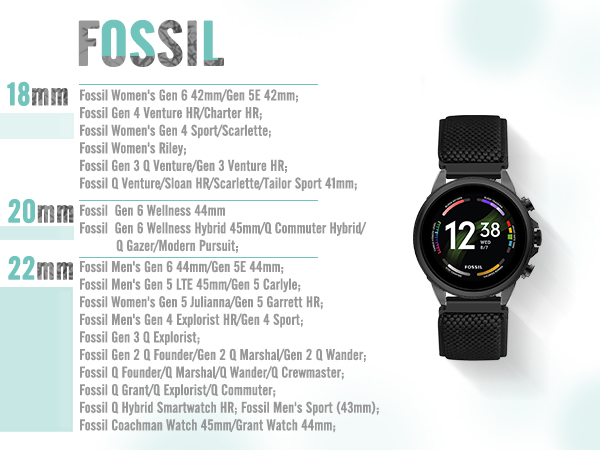 18mm 19mm 20mm 22mm Elastic Nylon Bands for Samsung/Garmin/Fossil/Amazfit