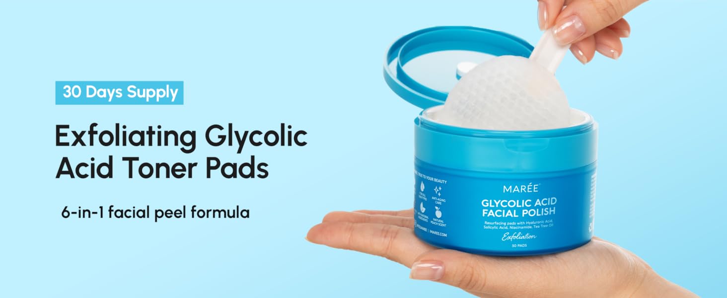 skin resurfacing pads, acid glycolic, blemish pads, face pad, aha bha pads, travel toner pads