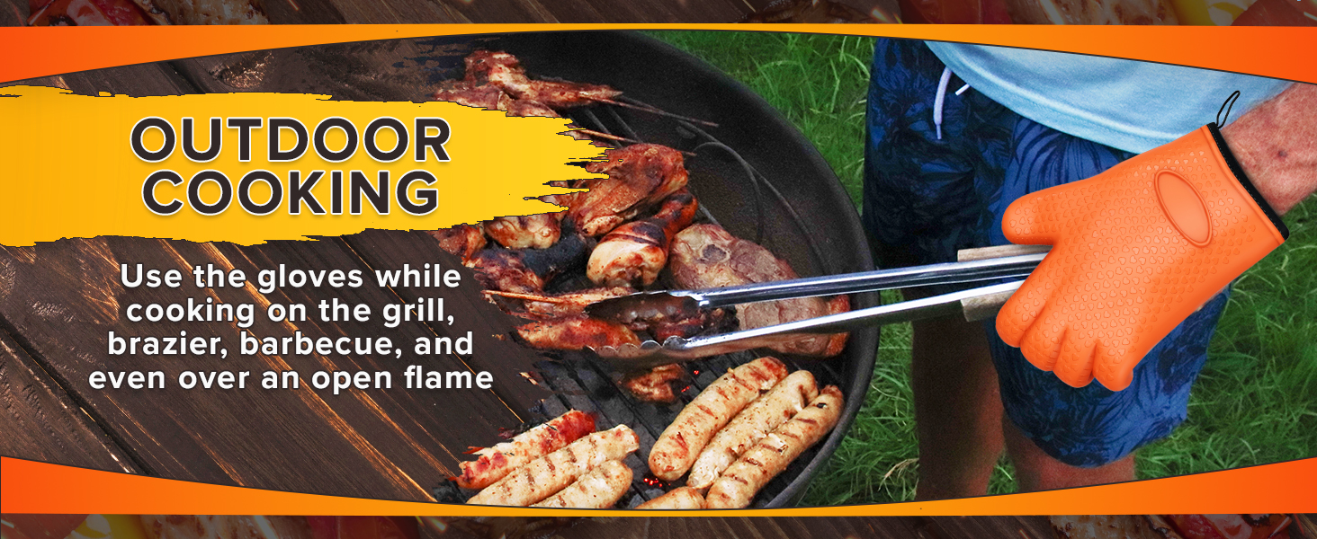 our silicone gloves can be named smoker gloves heat proof for men or mittens for cooking