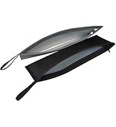 Aosbos Reusable Straws Carrying Case (2-PACK, 11.8 IN, Black&Grey) Stainless Steel Straws Pouch M...