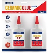 20g x 2, Ceramic Glue Repair, Waterproof, Clear, Smooth. Fast Drying, Strongest, Best Glue for Ce...