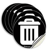 iSYFIX Trash Can Sticker for Trash Can - 6 pack 5 inch – Premium Self-Adhesive Vinyl, Laminated f...
